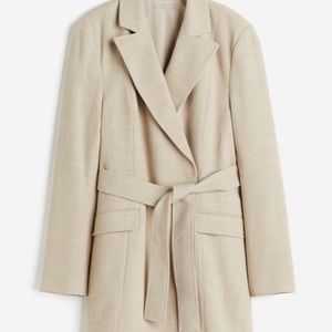 Beige / Oatmeal Tie-Belt Jacket